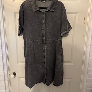 LuLaRoe Charcoal Button-Up Ashton Dress